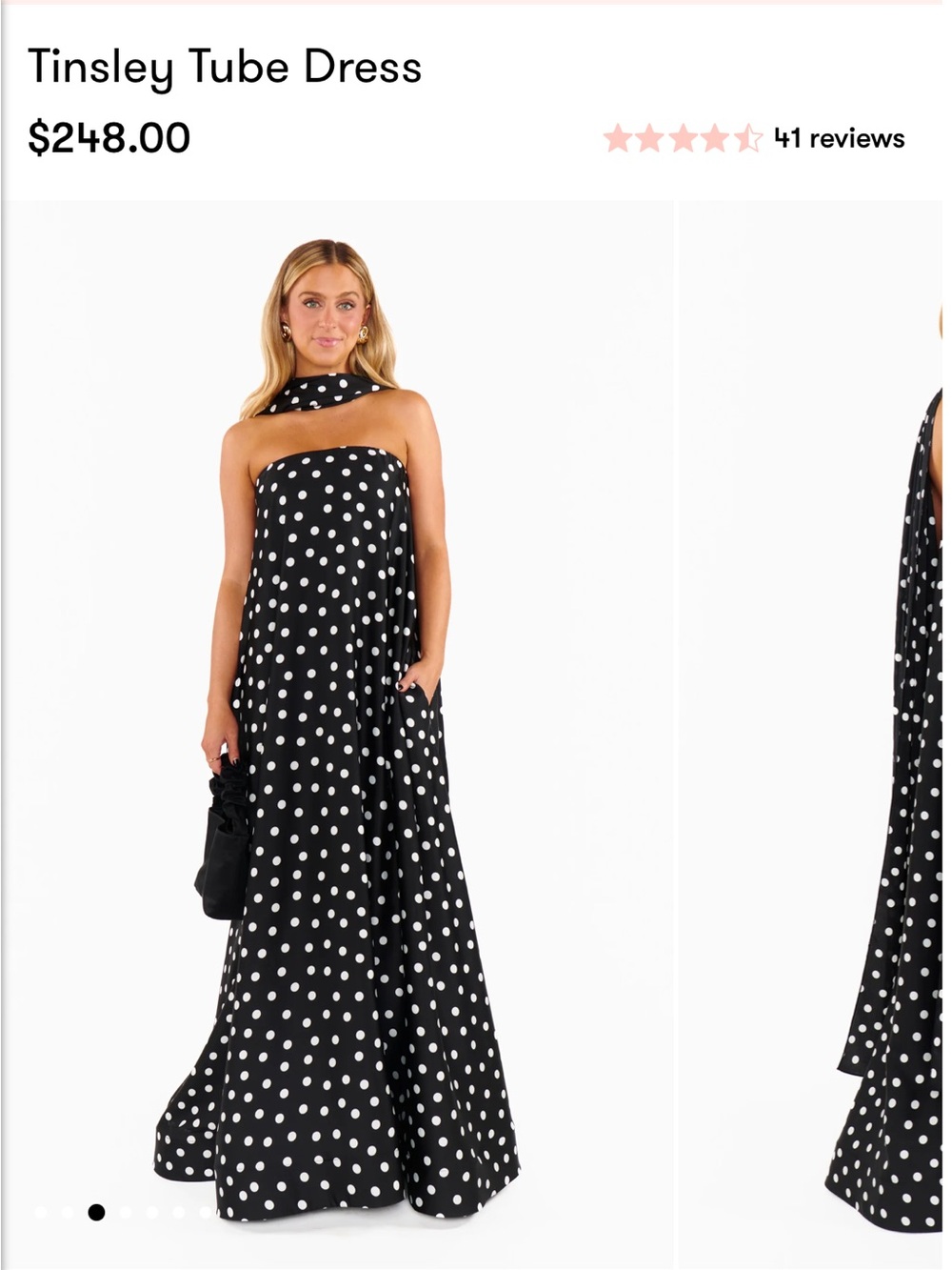 Show Me Your MuMu Black & White Polka Dot Maxi Tube Dress